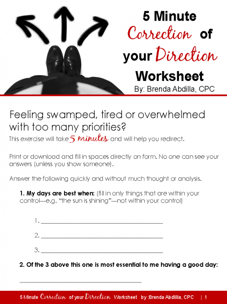 5 minute Correction of your Direction